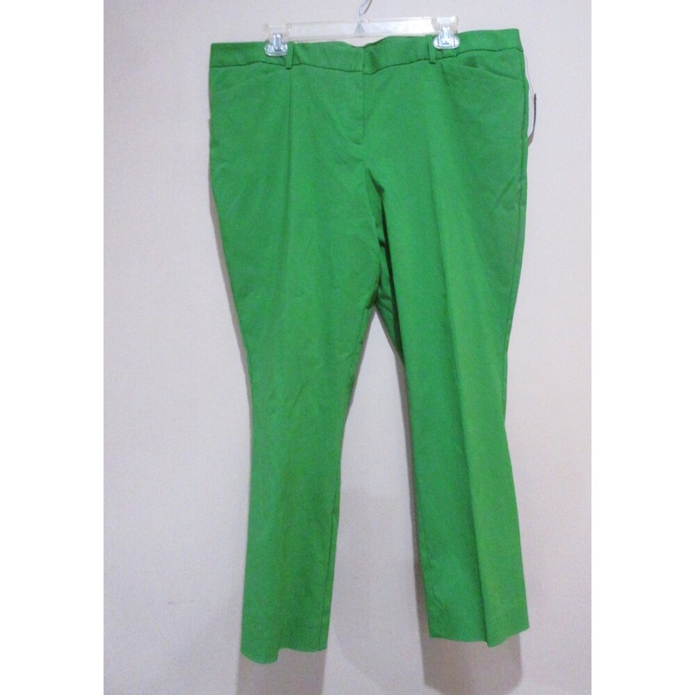 NWT Worthington Slacks Women 18 Kelly Green Slim Fit Ankle
